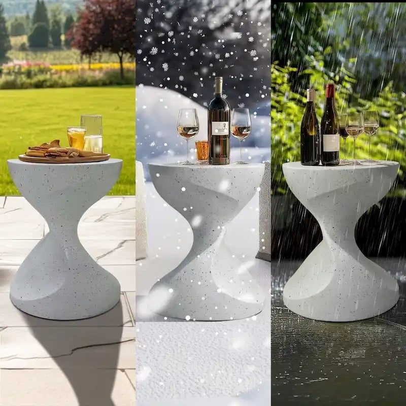 Table d'appoint en forme de sablier, style minimaliste moderne