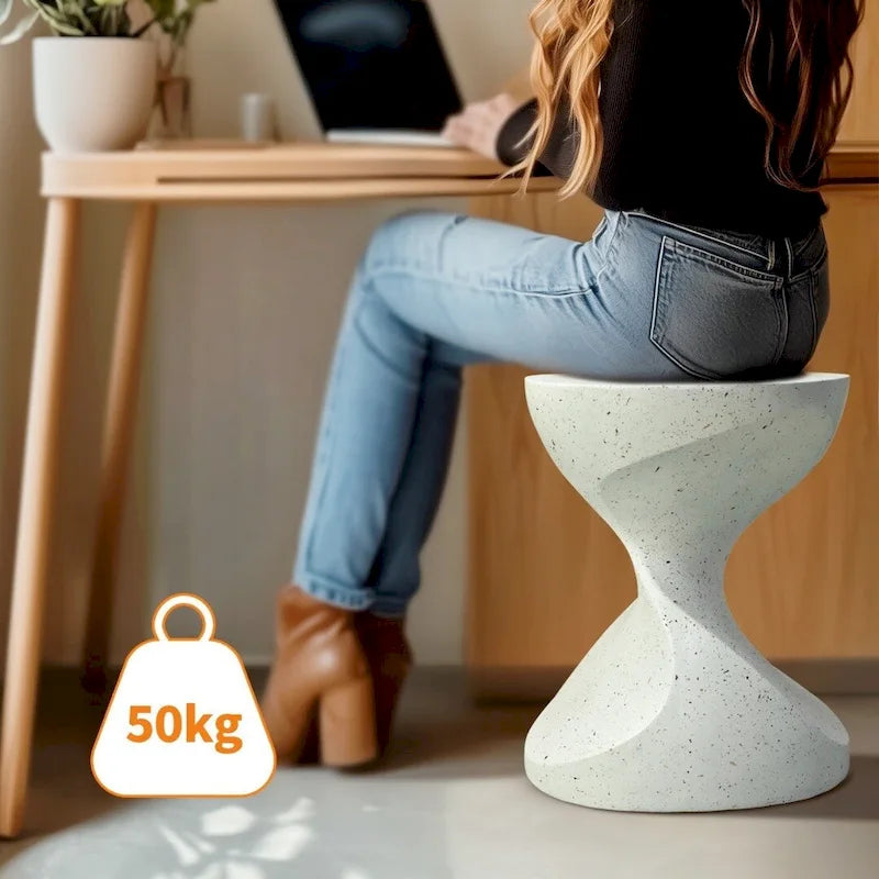 Table d'appoint en forme de sablier, style minimaliste moderne