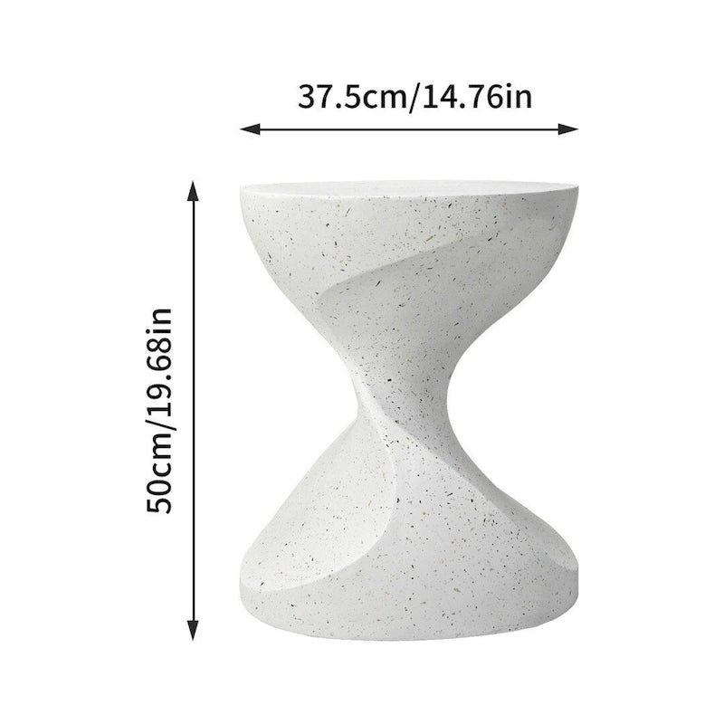 Table d'appoint en forme de sablier, style minimaliste moderne