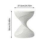 Table d'appoint en forme de sablier, style minimaliste moderne