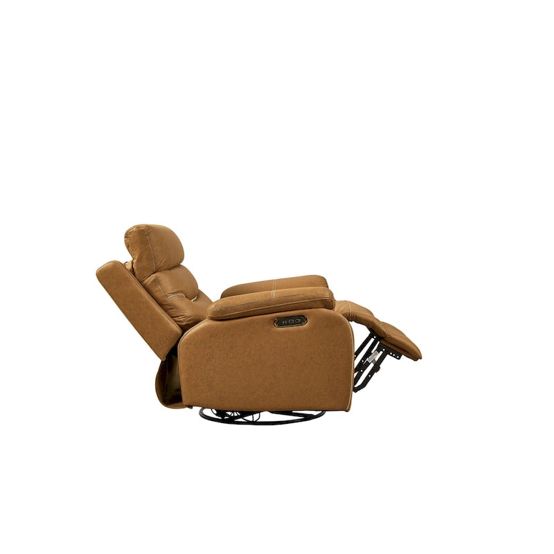 Fauteuil inclinable, pivotant et berçant motorisé, double motorisation pour inclinaison de 90 à 130°, port USB et appui-tête motorisé, 150 kg