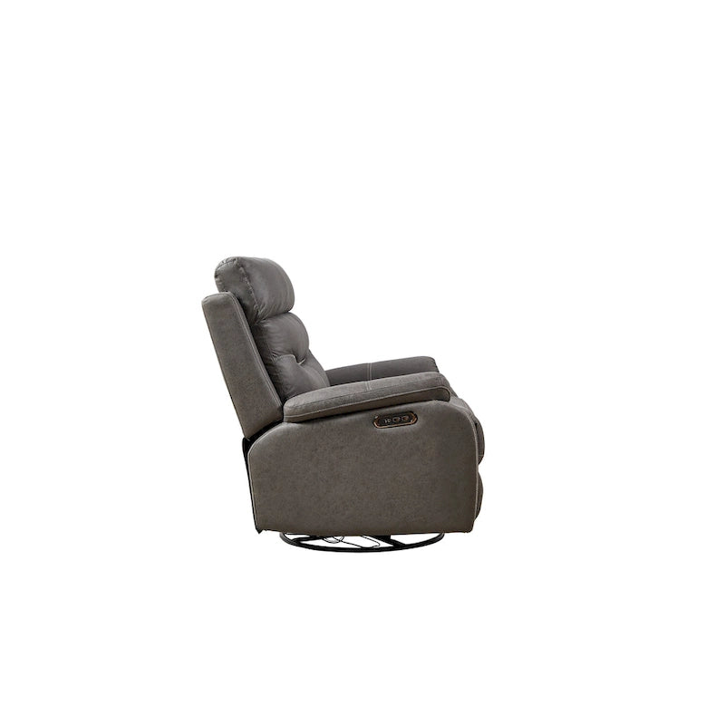 Fauteuil inclinable, pivotant et berçant motorisé, double motorisation pour inclinaison de 90 à 130°, port USB et appui-tête motorisé, 150 kg