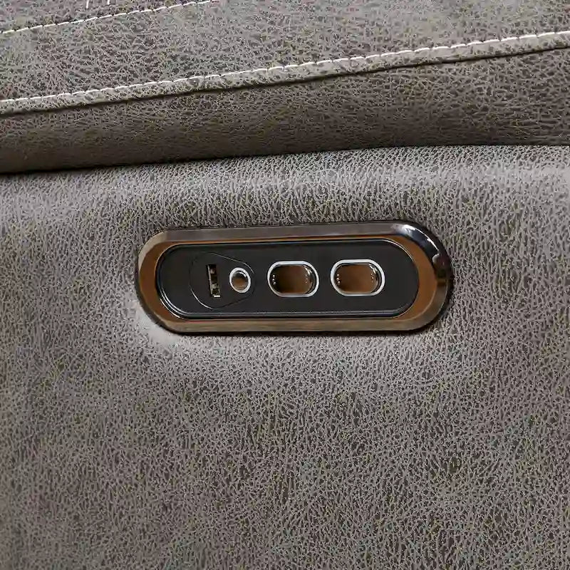 Fauteuil inclinable, pivotant et berçant motorisé, double motorisation pour inclinaison de 90 à 130°, port USB et appui-tête motorisé, 150 kg