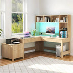 Bureau d'ordinateur en L