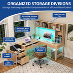 Bureau d'ordinateur en L