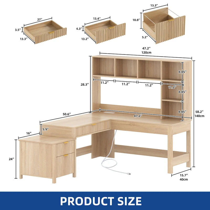 Bureau d'ordinateur en L
