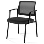 Chaise empilable en polypropylène, dossier ajouré, résistante aux intempéries, intérieur/extérieur, ergonomique, noir/gris