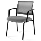 Chaise empilable en polypropylène, dossier ajouré, résistante aux intempéries, intérieur/extérieur, ergonomique, noir/gris