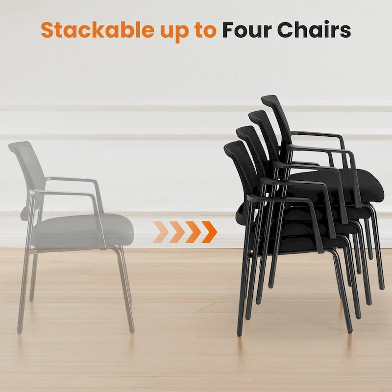 Chaise empilable en polypropylène, dossier ajouré, résistante aux intempéries, intérieur/extérieur, ergonomique, noir/gris
