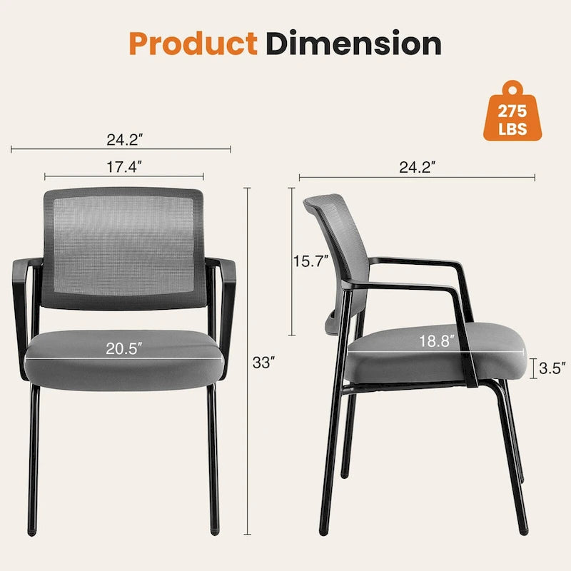 Chaise empilable en polypropylène, dossier ajouré, résistante aux intempéries, intérieur/extérieur, ergonomique, noir/gris