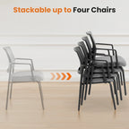 Chaise empilable en polypropylène, dossier ajouré, résistante aux intempéries, intérieur/extérieur, ergonomique, noir/gris