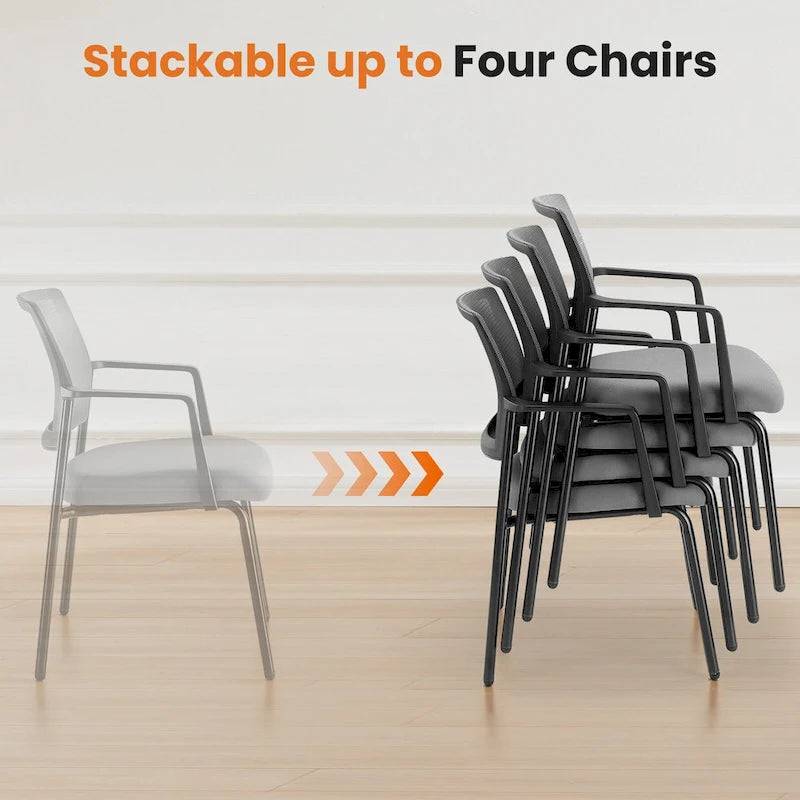Chaise empilable en polypropylène, dossier ajouré, résistante aux intempéries, intérieur/extérieur, ergonomique, noir/gris