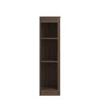 Tête de lit de rangement pleine grandeur avec 6 étagères réglables, finition noyer, design à panneaux classiques
