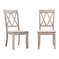 Lot de 2 chaises de salle à manger de style campagnard en bois d'hévéa avec dossier en double X, assise profilée, 113,4 kg, 47 cm L x 99,6 cm H