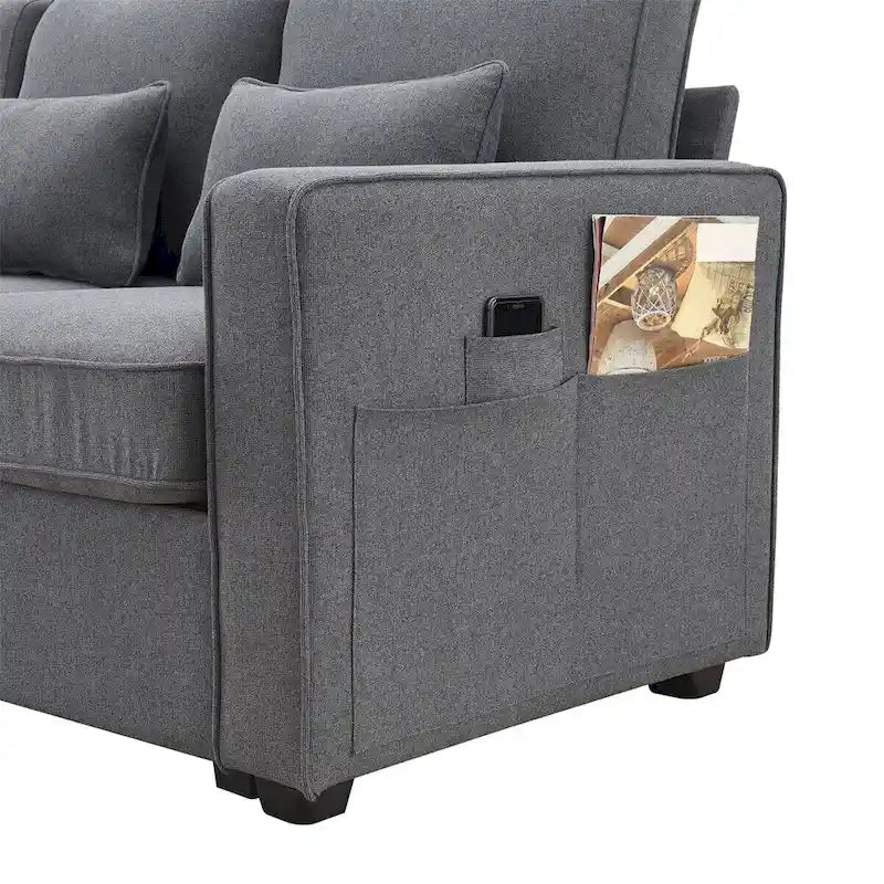 114.2 Canapé rembourré avec console
