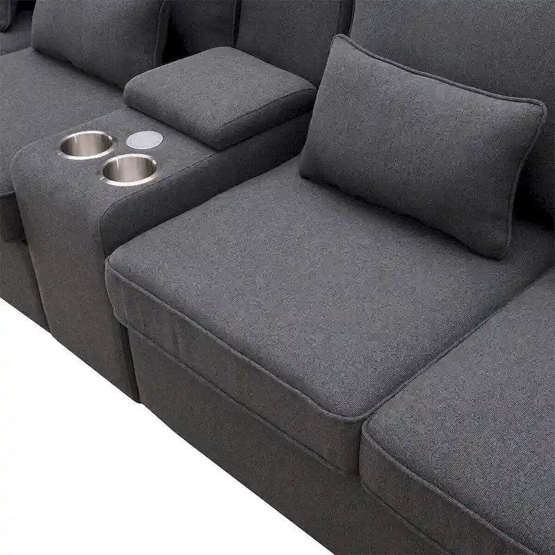 114.2 Canapé rembourré avec console