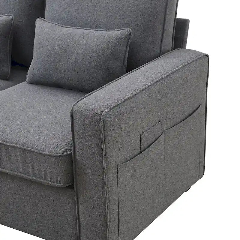 114.2 Canapé rembourré avec console