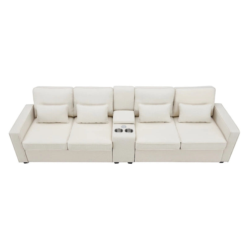 114.2 Canapé rembourré avec console