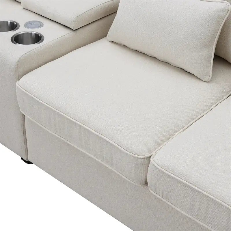 114.2 Canapé rembourré avec console