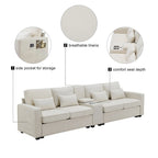 114.2 Canapé rembourré avec console