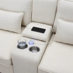 114.2 Canapé rembourré avec console