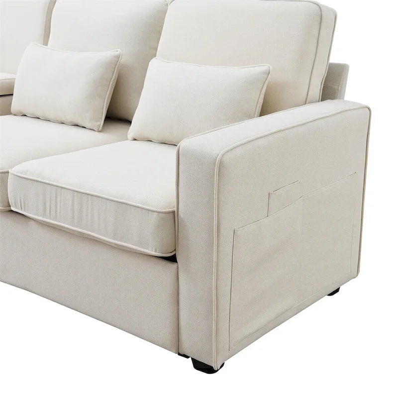 114.2 Canapé rembourré avec console