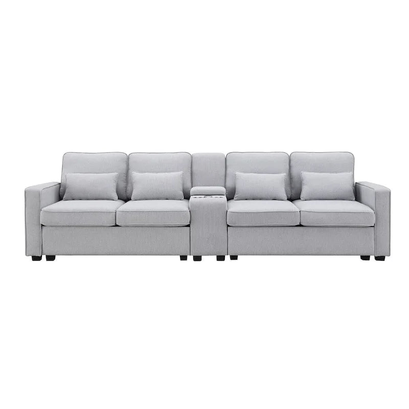 114.2 Canapé rembourré avec console