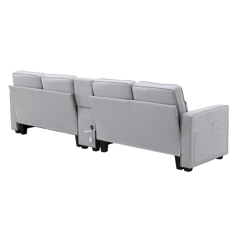 114.2 Canapé rembourré avec console