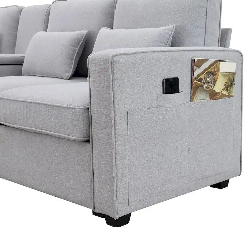 114.2 Canapé rembourré avec console