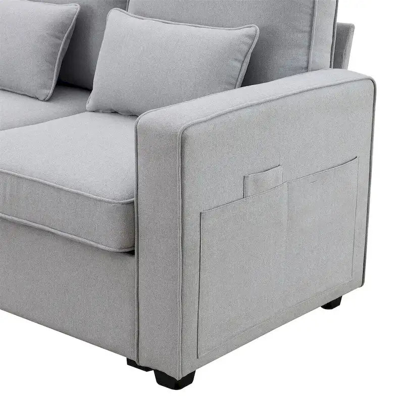114.2 Canapé rembourré avec console