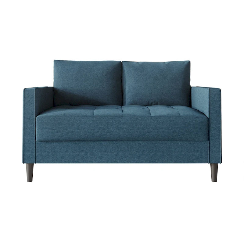 Causeuse minimaliste contemporaine en lin, 137 cm de large, mousse haute densité, coussins amovibles, garantie de 90 jours