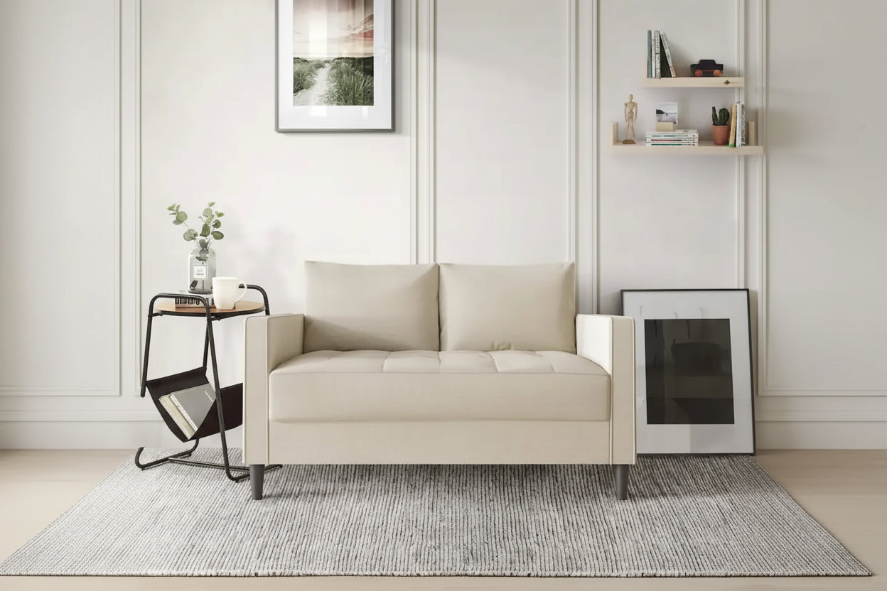 CraftPorch Contemporary Minimalist Linen Upholstered Loveseat