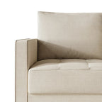 Causeuse minimaliste contemporaine en lin, 137 cm de large, mousse haute densité, coussins amovibles, garantie de 90 jours