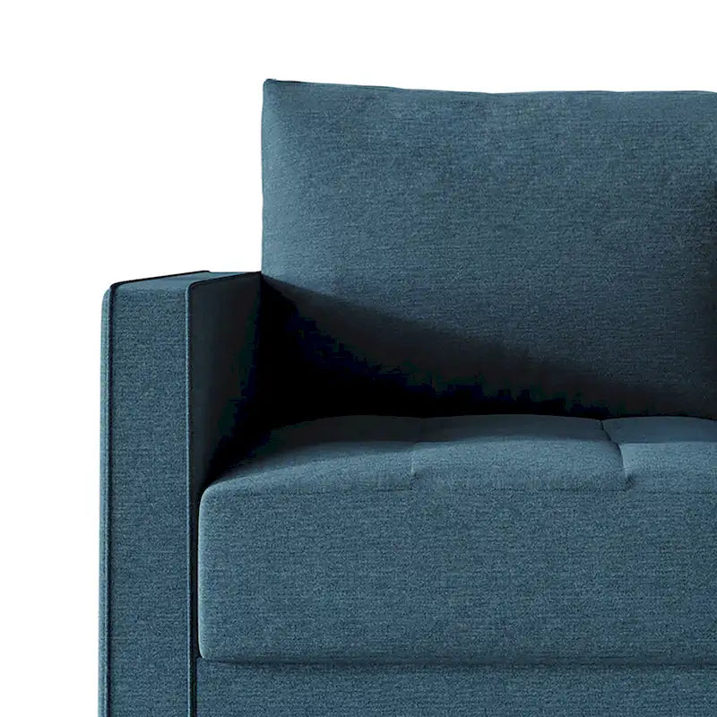 Causeuse minimaliste contemporaine en lin, 137 cm de large, mousse haute densité, coussins amovibles, garantie de 90 jours
