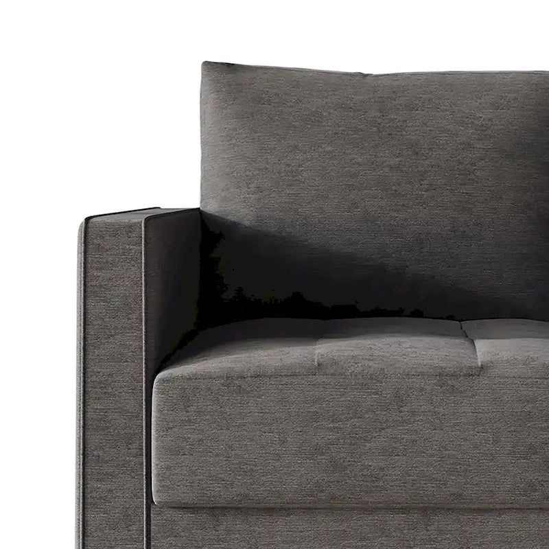 Causeuse minimaliste contemporaine en lin, 137 cm de large, mousse haute densité, coussins amovibles, garantie de 90 jours