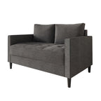Causeuse minimaliste contemporaine en lin, 137 cm de large, mousse haute densité, coussins amovibles, garantie de 90 jours