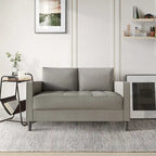 Causeuse minimaliste contemporaine en lin, 137 cm de large, mousse haute densité, coussins amovibles, garantie de 90 jours