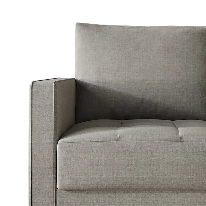 Causeuse minimaliste contemporaine en lin, 137 cm de large, mousse haute densité, coussins amovibles, garantie de 90 jours