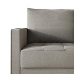 Causeuse minimaliste contemporaine en lin, 137 cm de large, mousse haute densité, coussins amovibles, garantie de 90 jours