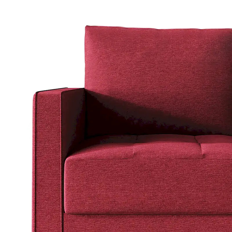 Causeuse minimaliste contemporaine en lin, 137 cm de large, mousse haute densité, coussins amovibles, garantie de 90 jours