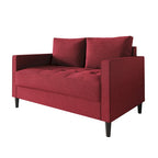 Causeuse minimaliste contemporaine en lin, 137 cm de large, mousse haute densité, coussins amovibles, garantie de 90 jours