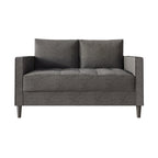 Causeuse minimaliste contemporaine en lin, 137 cm de large, mousse haute densité, coussins amovibles, garantie de 90 jours