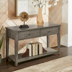 Table basse en fibrociment gris, finition gris vintage, avec étagères