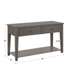 Table basse en fibrociment gris, finition gris vintage, avec étagères