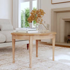 Table basse ovale 38" L, placage d'érable marqueté plissé, bois de peuplier, assemblage tenon-mortaise