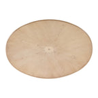 Table basse ovale 38" L, placage d'érable marqueté plissé, bois de peuplier, assemblage tenon-mortaise
