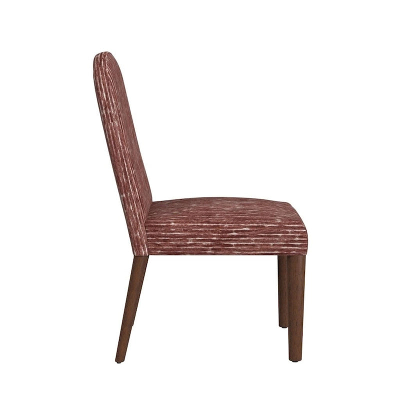 Chaise de salle à manger capitonnée à dossier arrondi, assise à ressorts sinueux, cadre en bois dur, 49,5 cm L x 91,4 cm H