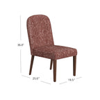 Chaise de salle à manger capitonnée à dossier arrondi, assise à ressorts sinueux, cadre en bois dur, 49,5 cm L x 91,4 cm H