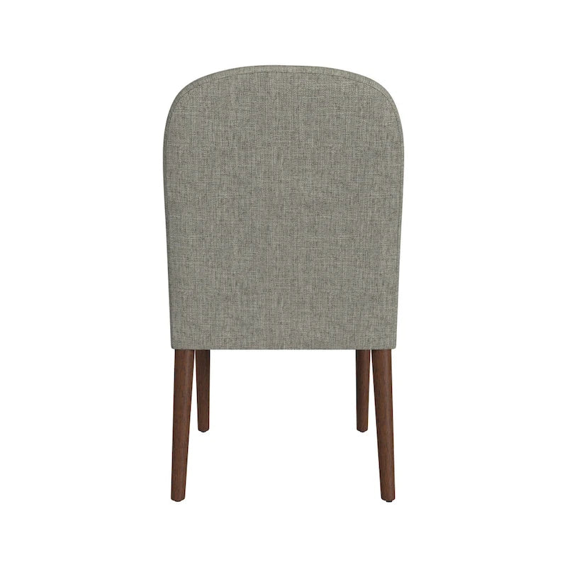 Chaise de salle à manger capitonnée à dossier arrondi, assise à ressorts sinueux, cadre en bois dur, 49,5 cm L x 91,4 cm H