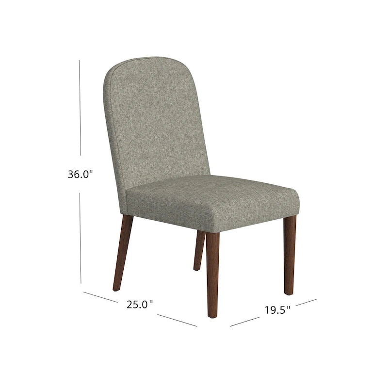 Chaise de salle à manger capitonnée à dossier arrondi, assise à ressorts sinueux, cadre en bois dur, 49,5 cm L x 91,4 cm H